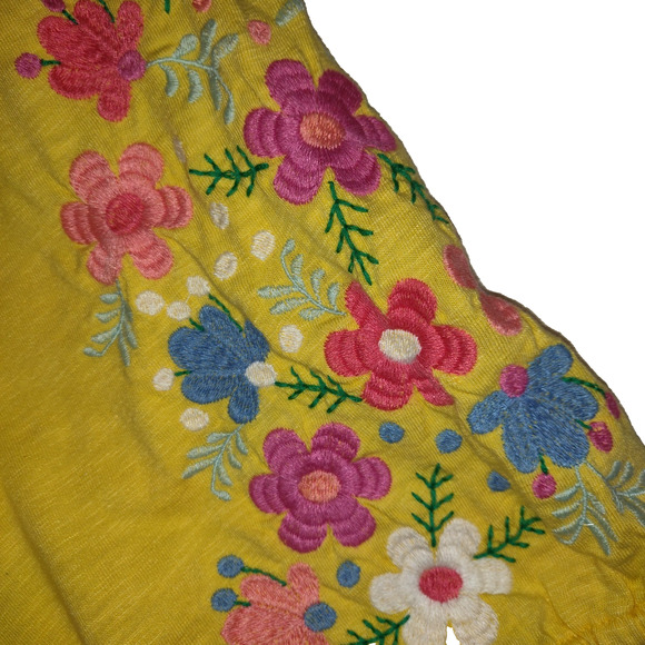 Talbots Yellow Embroidered Tunic Top Women's Plus Sz 3X Bohemian Festival Boho - Picture 2 of 14